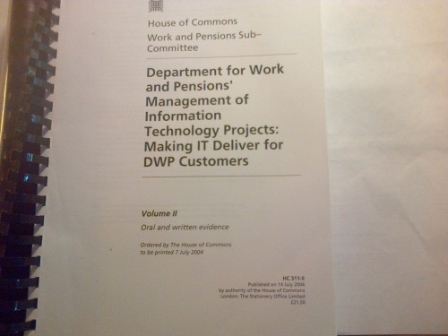 Work and Pensions Committee front cover
